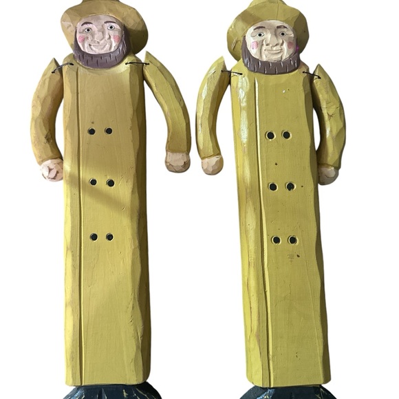 Amish Men Wooden Decor set of 2 - Picture 1 of 3